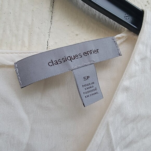 classiques entier sleeveless cream silk blend blouse wmns sz small - Picture 2 of 5